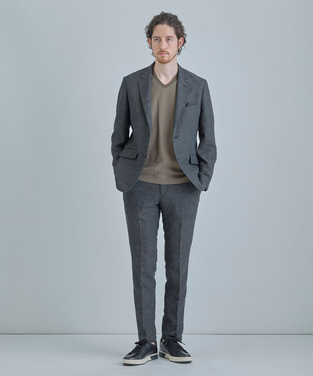 MEN'S BIGI 【ACTIVE TAILOR】カラミメッシュストレッチパンツ＜軽量/通気性/ストレッチ＞ ブラック