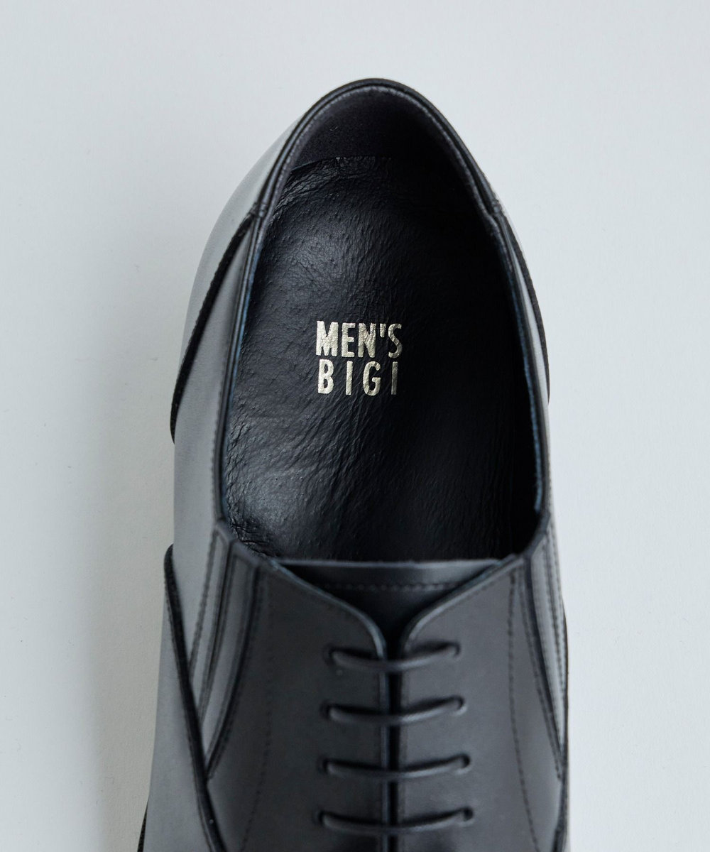 MEN'S BIGI スコッチガードレザー ストレートチップシューズ ブラック
