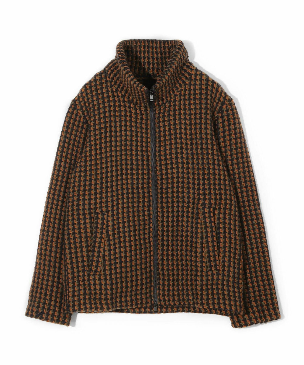 MEN'S BIGI 【John Branigan/ジョン・ブラニガン】別注チェック柄ニット風ブルゾン ブラウン