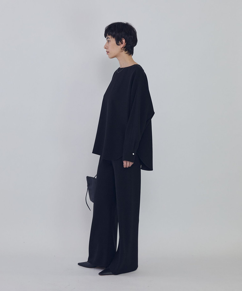 1er Arrondissement ダブルクロスドルマンブラウス ブラック