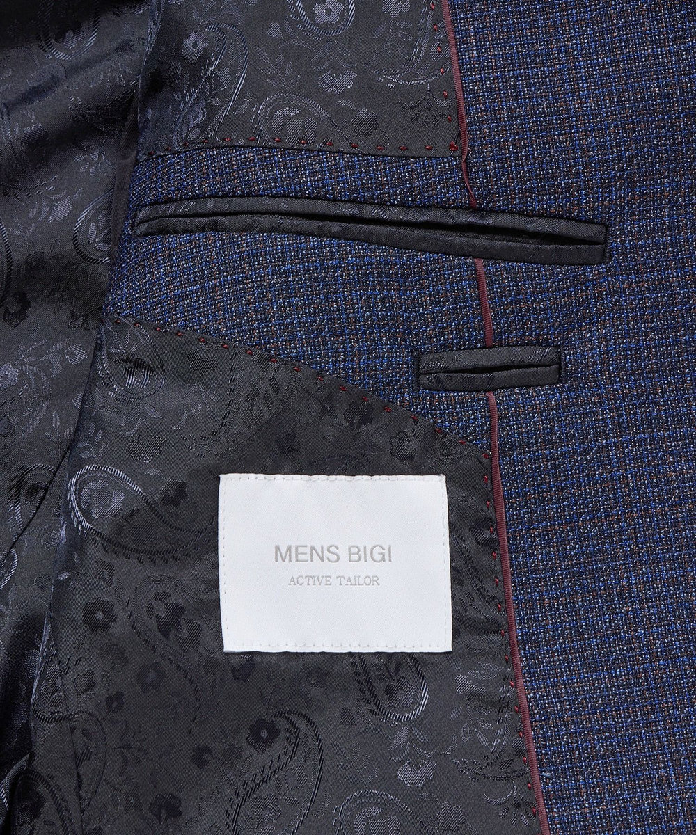 MEN'S BIGI 【ACTIVE TAILOR】ミックスヤーン/ホップサックジャケット＜セットアップ・スリーピース対応＞ ネイビー