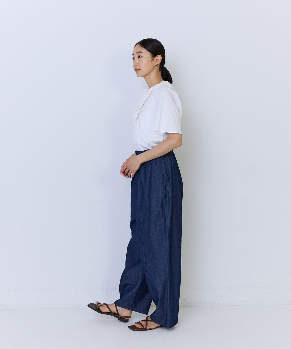 ADIEU TRISTESSE 4.8ozデニムバレルレッグパンツ インディゴブルー