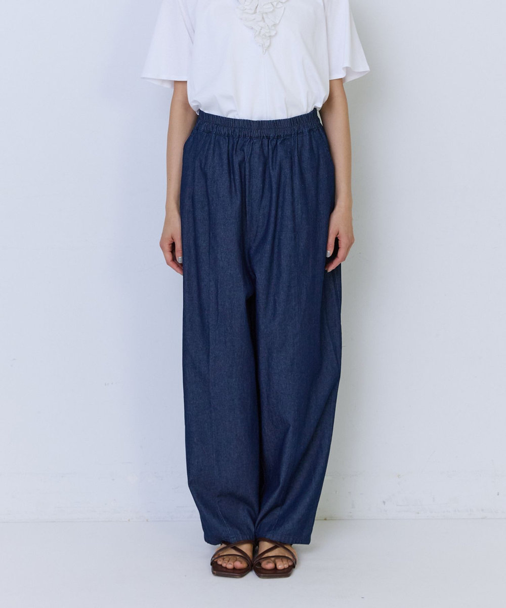 ADIEU TRISTESSE 4.8ozデニムバレルレッグパンツ インディゴブルー