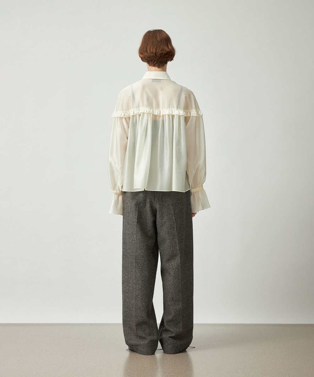 DÉPAREILLÉ SILKY FRILL BLOUSE / シルキーフリルブラウス オフホワイト