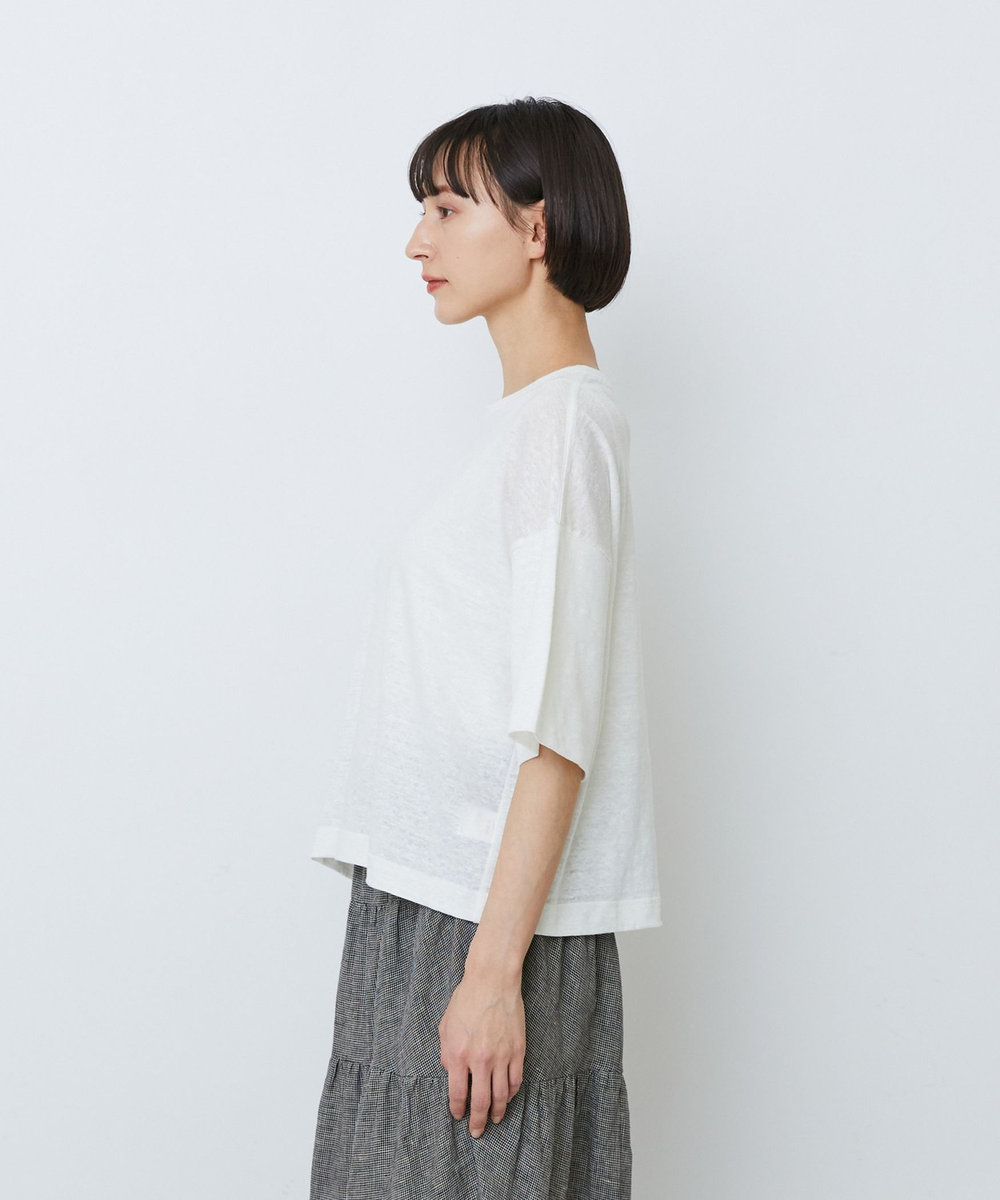 LOISIR リネン天竺ショートTシャツ ホワイト