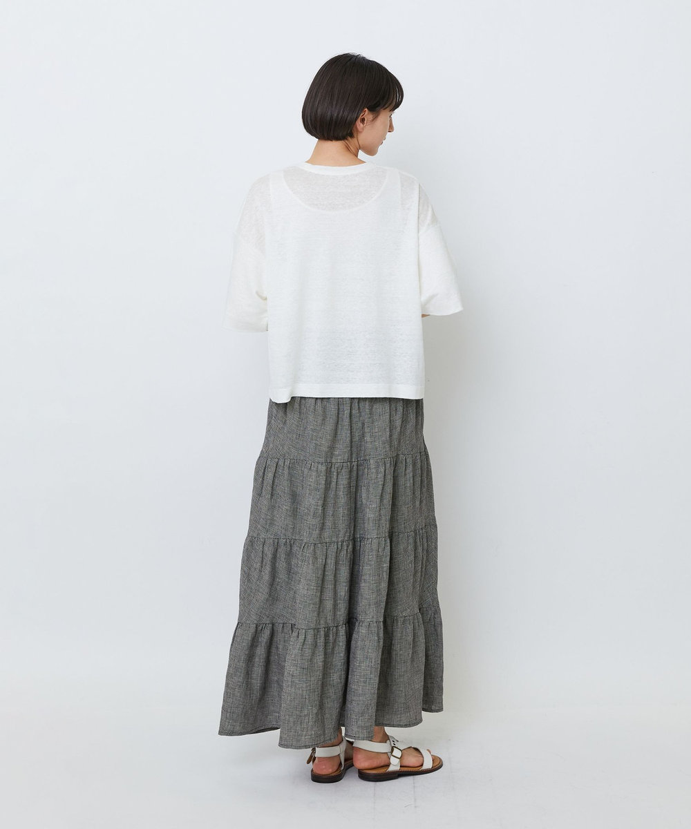 LOISIR リネン天竺ショートTシャツ ホワイト