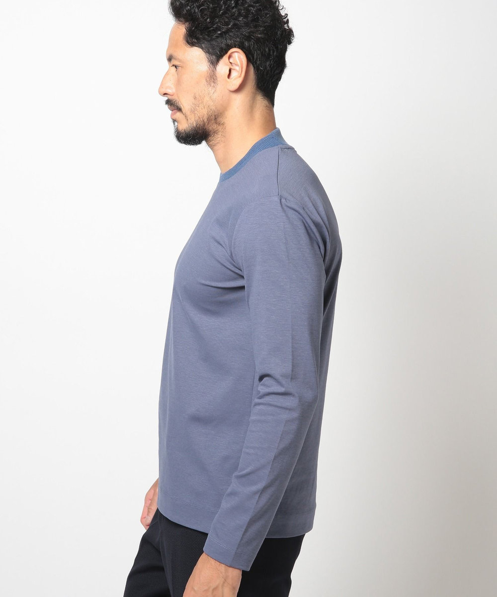 MEN'S BIGI 【ACTIVE TAILOR】シルケットスムースクルーネックロングTシャツ ブルー系その他