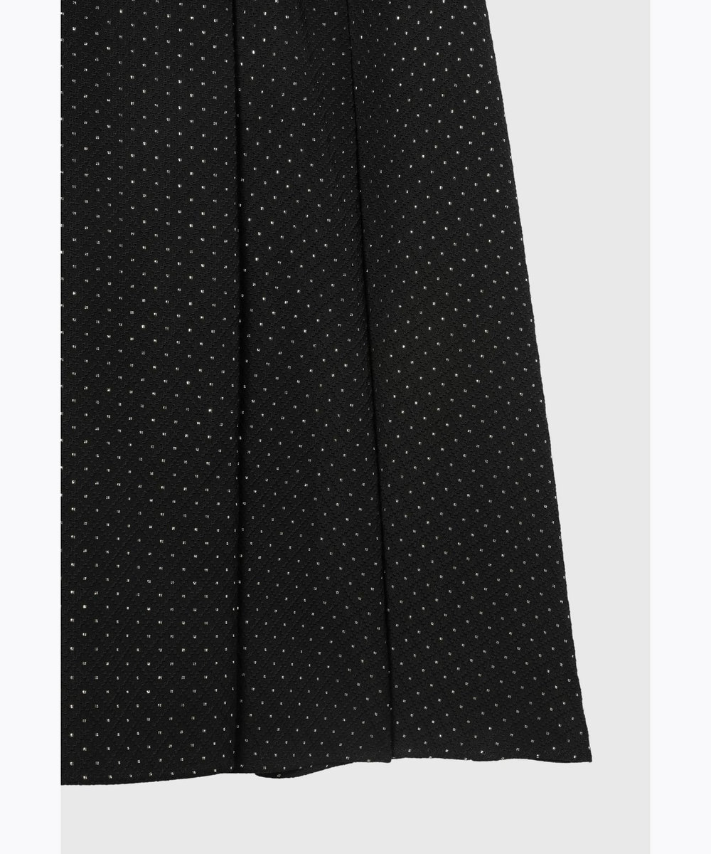 DÉPAREILLÉ METALLIC DOT JACQUARD TUCK SKIRT / メタリックドットジャガードタックスカート ブラック