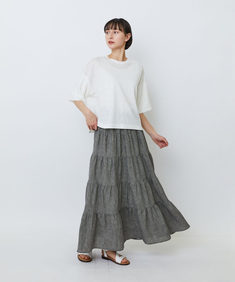 LOISIR リネン天竺ショートTシャツ ホワイト
