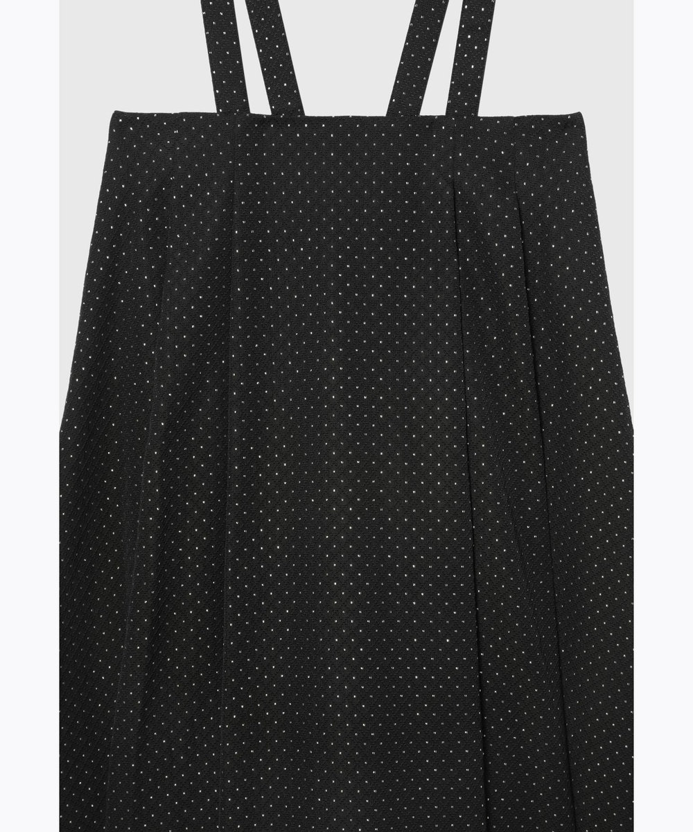 DÉPAREILLÉ METALLIC DOT JACQUARD TUCK SKIRT / メタリックドットジャガードタックスカート ブラック