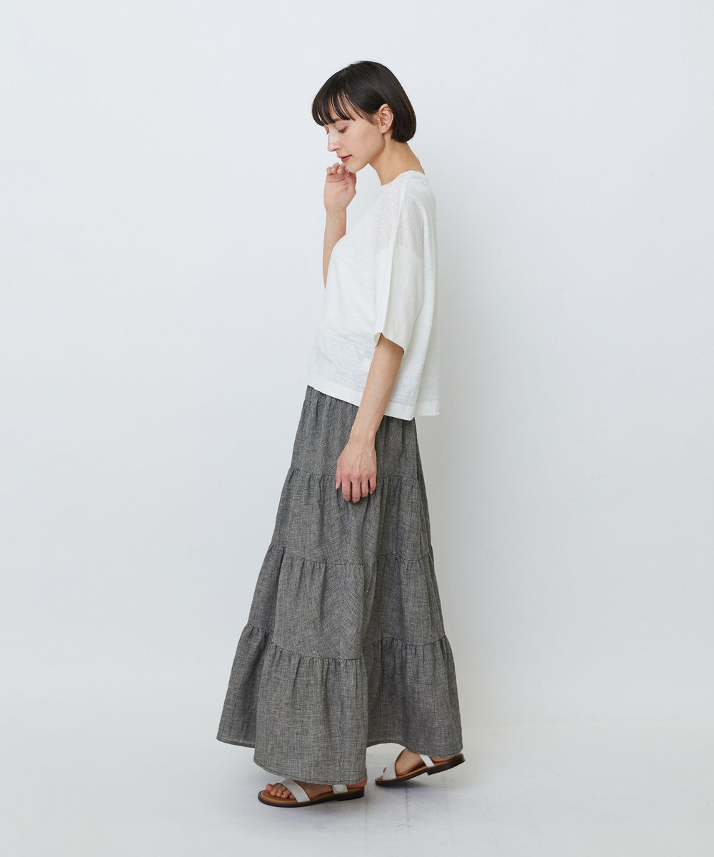 LOISIR リネン天竺ショートTシャツ ホワイト