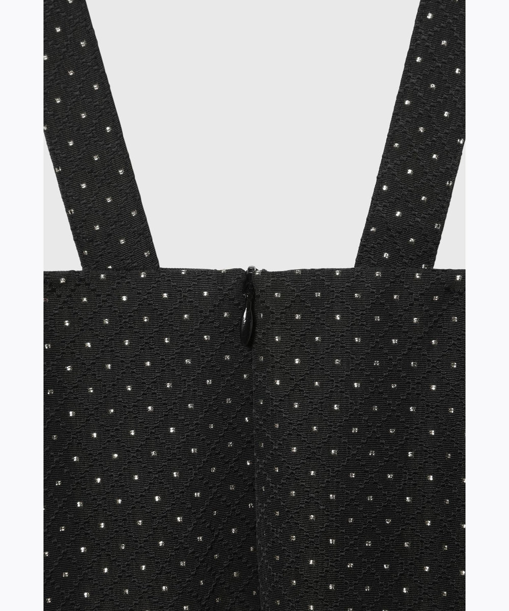 DÉPAREILLÉ METALLIC DOT JACQUARD TUCK SKIRT / メタリックドットジャガードタックスカート ブラック