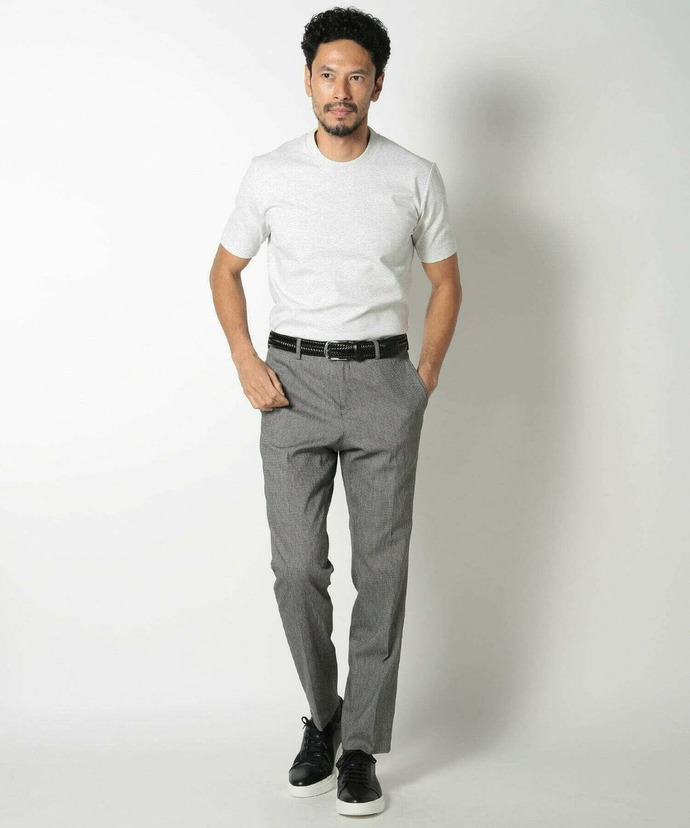 MEN'S BIGI 【DOMODOSSOLA】レザーメッシュプレーンベルト ブラック