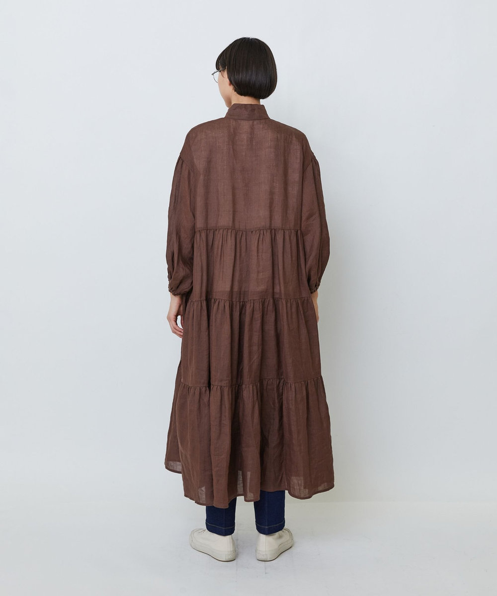 LOISIR ラミーティアードワンピース ブラウン