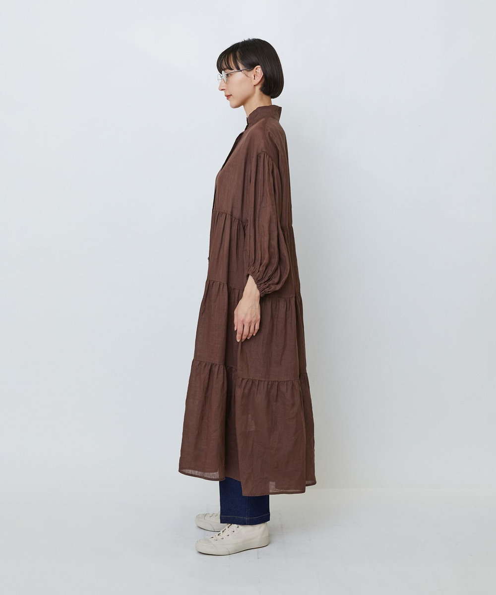 LOISIR ラミーティアードワンピース ブラウン