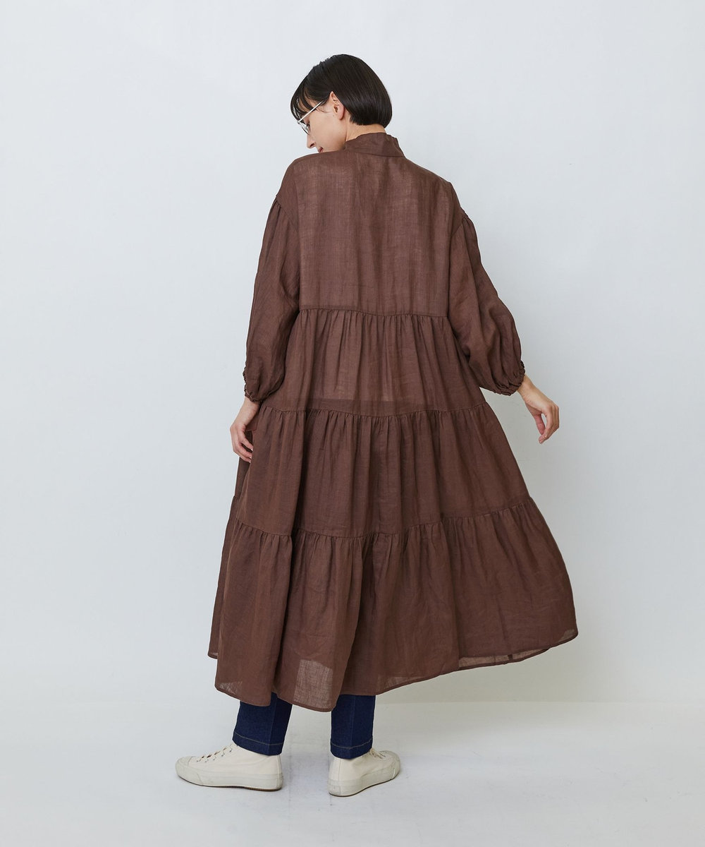 LOISIR ラミーティアードワンピース ブラウン