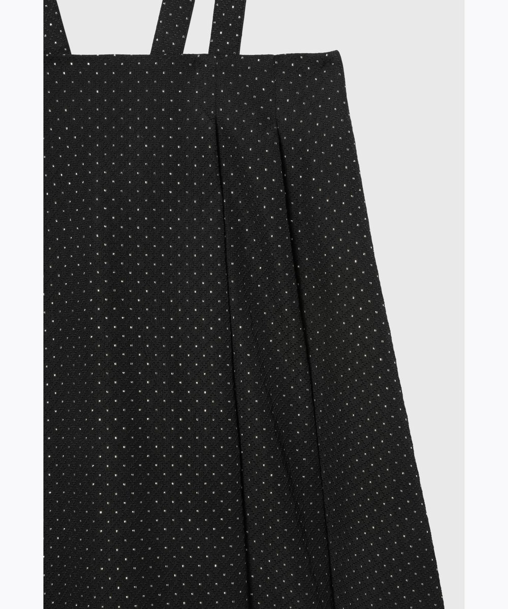 DÉPAREILLÉ METALLIC DOT JACQUARD TUCK SKIRT / メタリックドットジャガードタックスカート ブラック