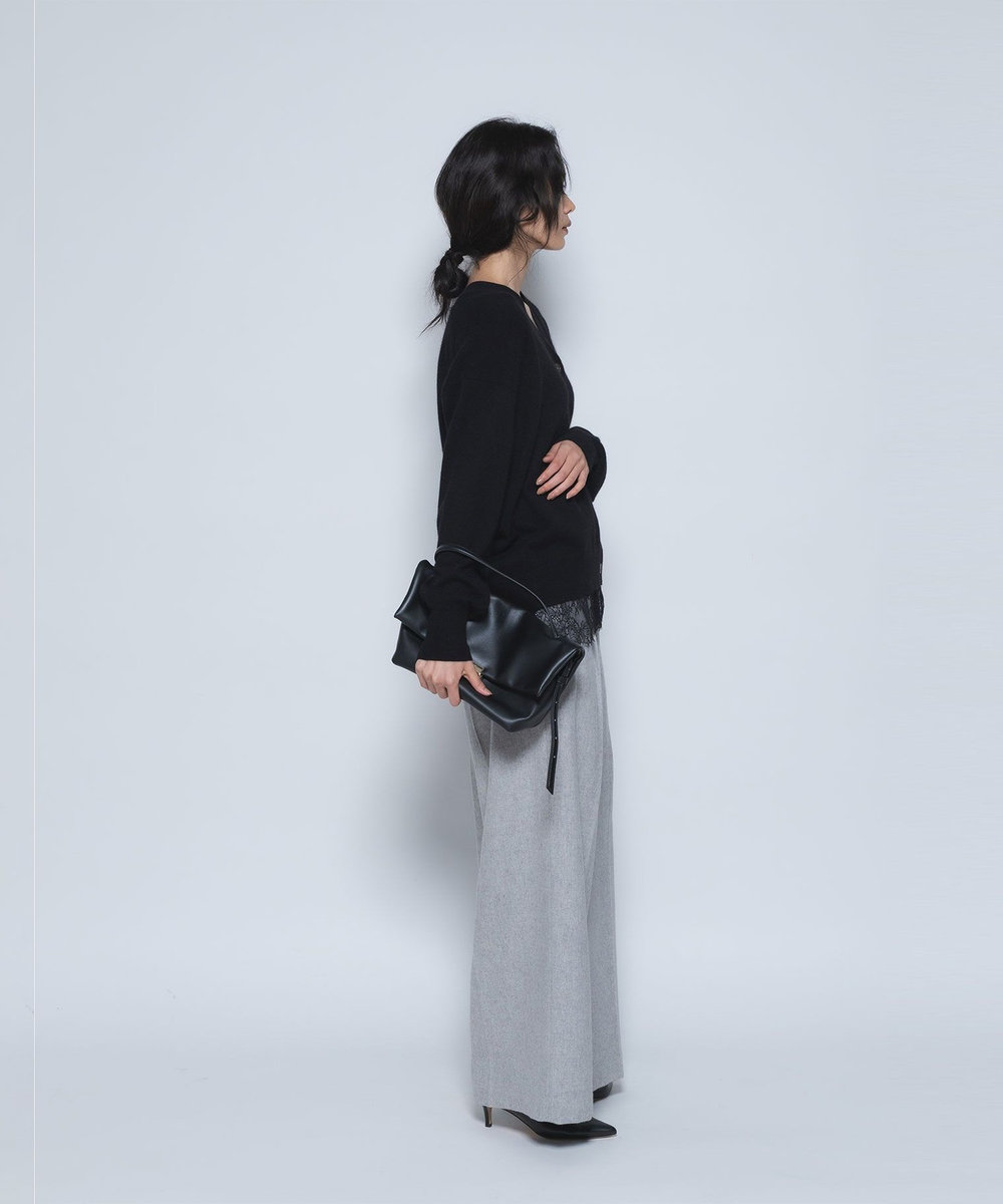 1er Arrondissement エアリーフラノワイドパンツ グレー