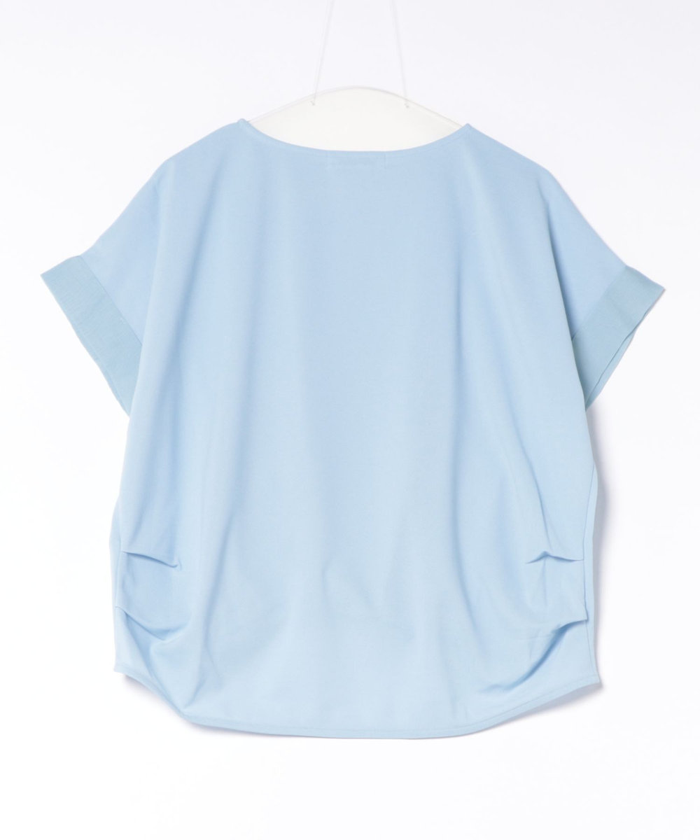 NOWADAYS ジョーゼットポンチTシャツ サックスブルー