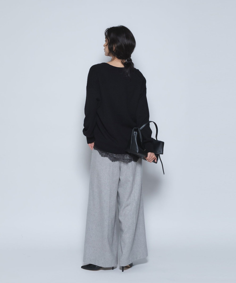 1er Arrondissement エアリーフラノワイドパンツ グレー
