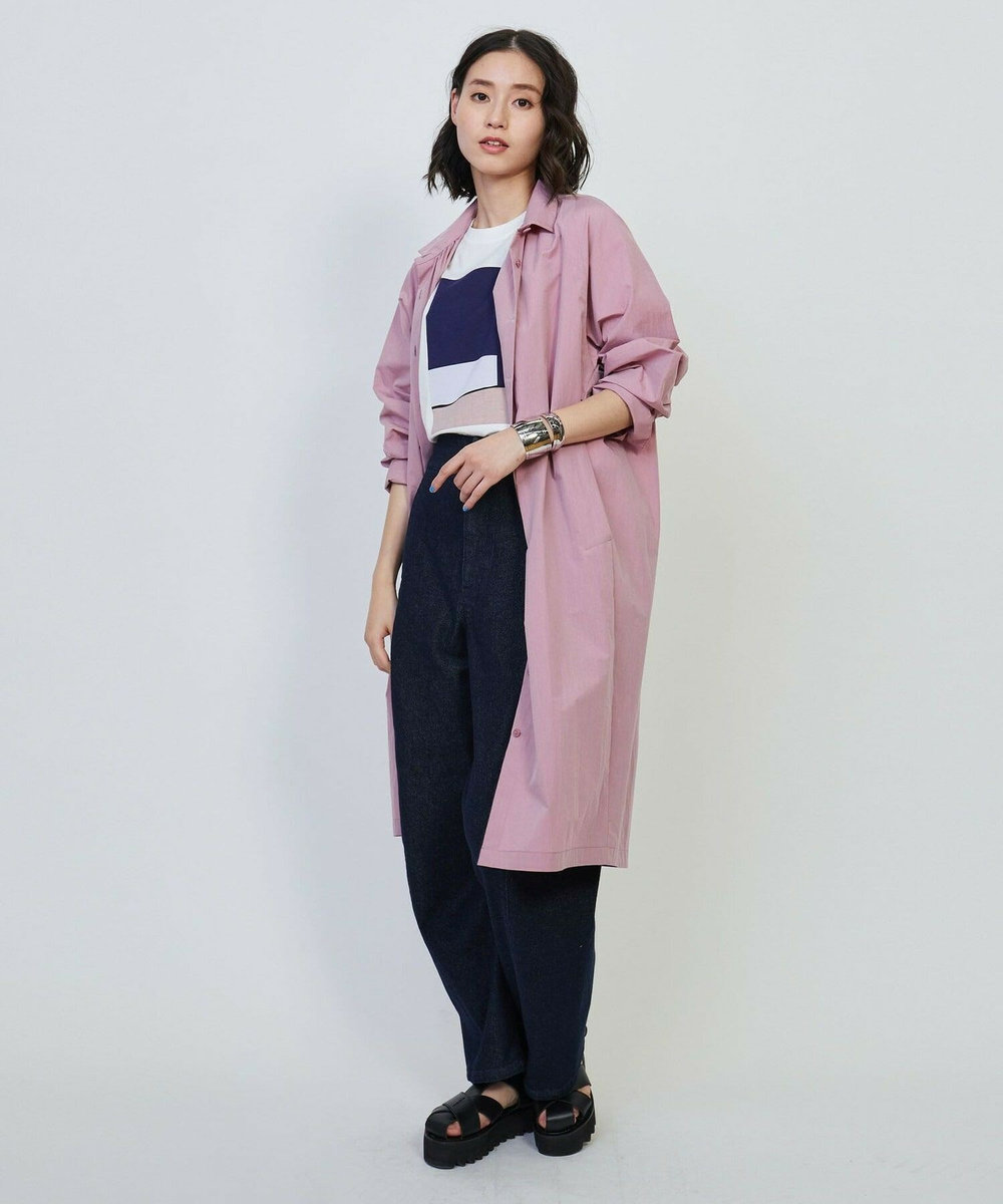 L'EQUIPE コットンナイロンダンプシャツワンピース ピンク