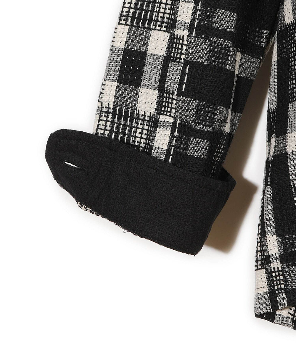 MEN'S BIGI 【Wax London/ワックスロンドン】Whiting バスケット織チェック柄シャツジャケット ブラック系その他