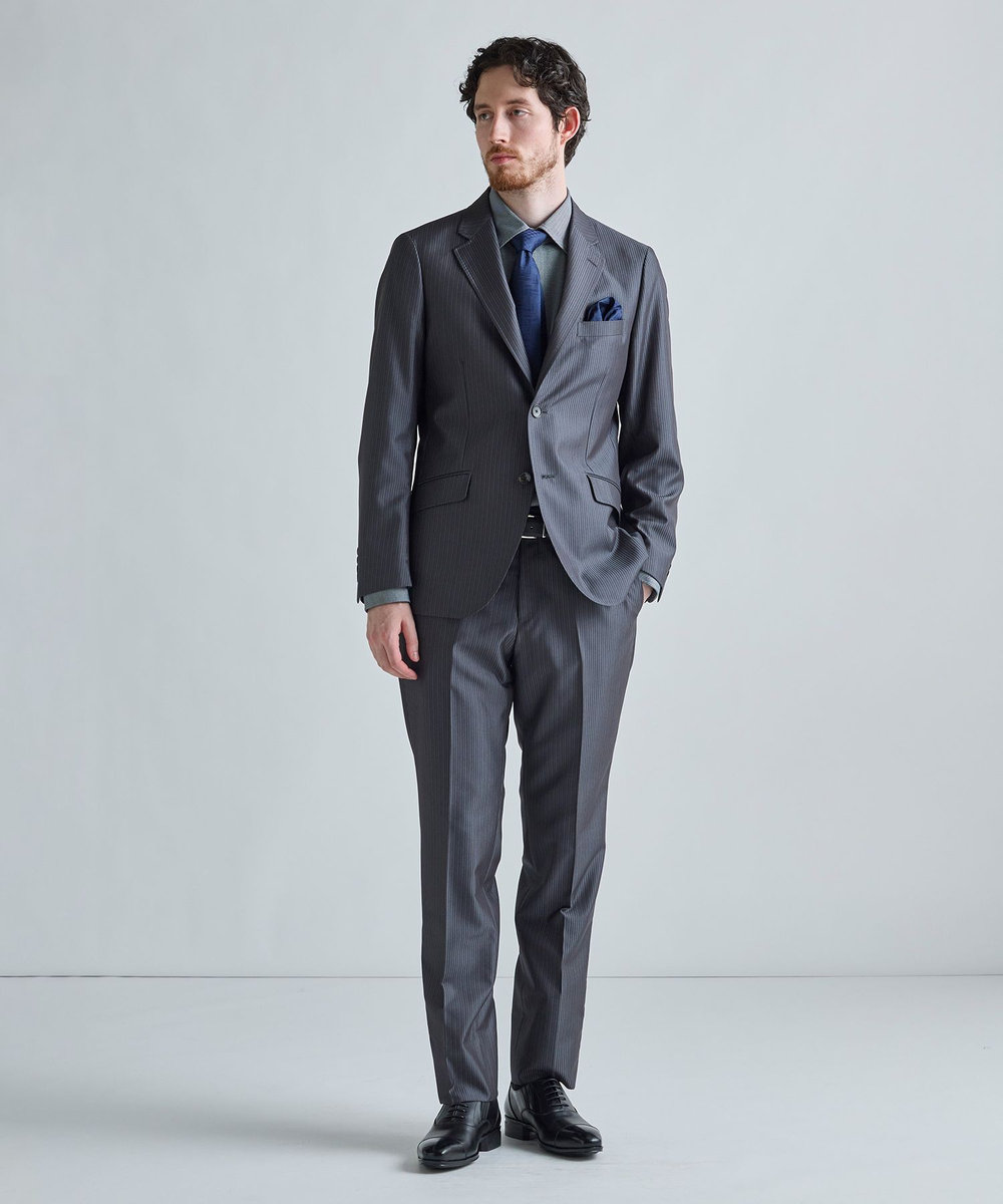 MEN'S BIGI ジオメトリック柄 シルクチーフ ネイビー