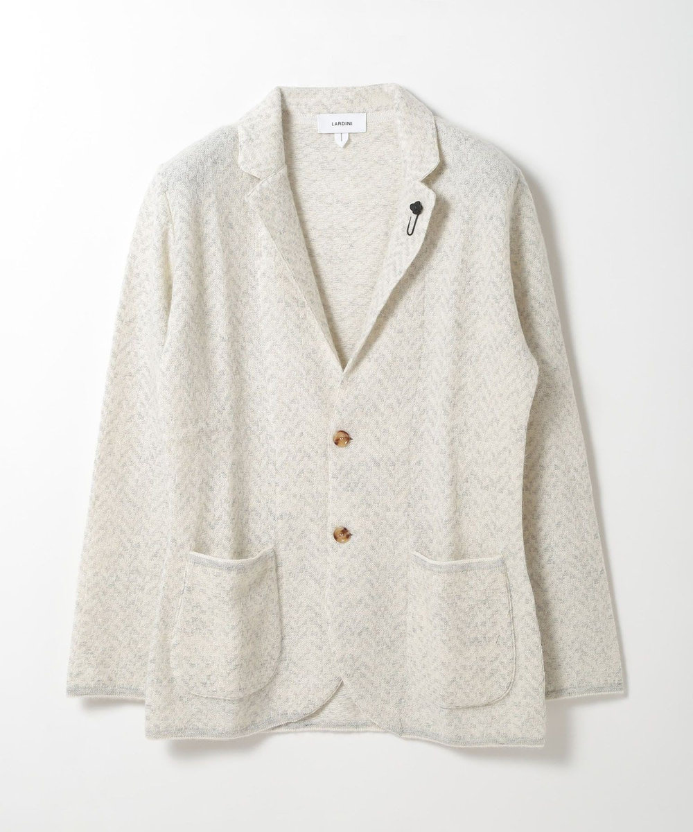MEN'S BIGI 【LARDINI/ラルディーニ】アルパカウールヘリンボーンジャージジャケット ホワイト
