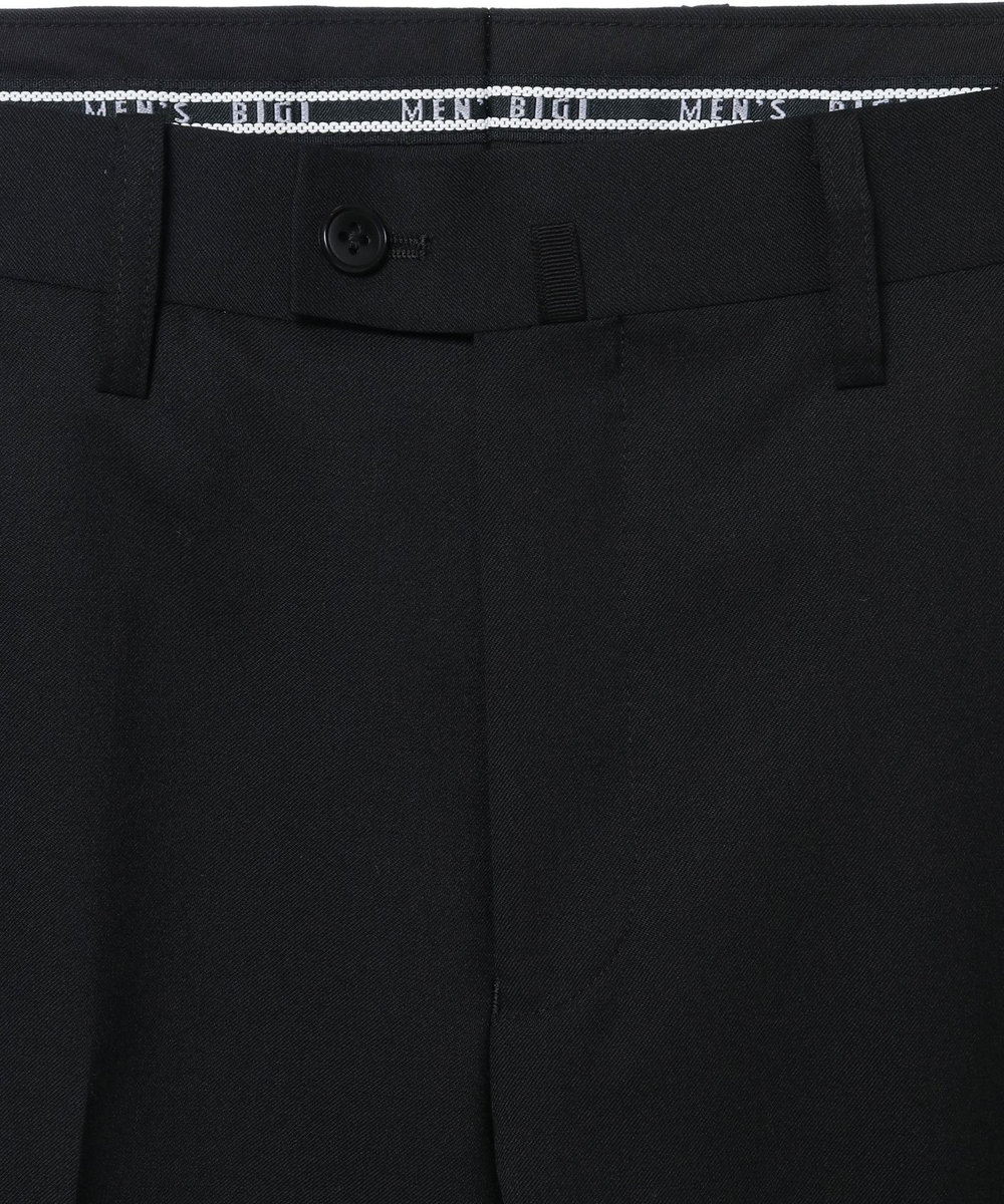 MEN'S BIGI 【スリーピース対応】サージ綾ブラック無地スーツセットアップ ブラック