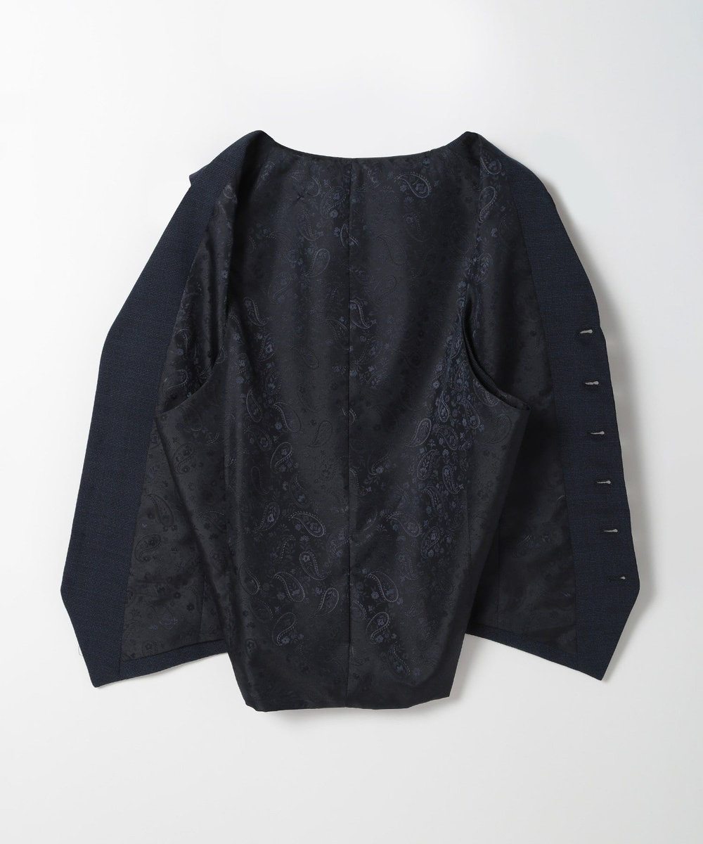 MEN'S BIGI ウールメランジ千鳥格子ベスト＜セットアップ＞ ネイビー