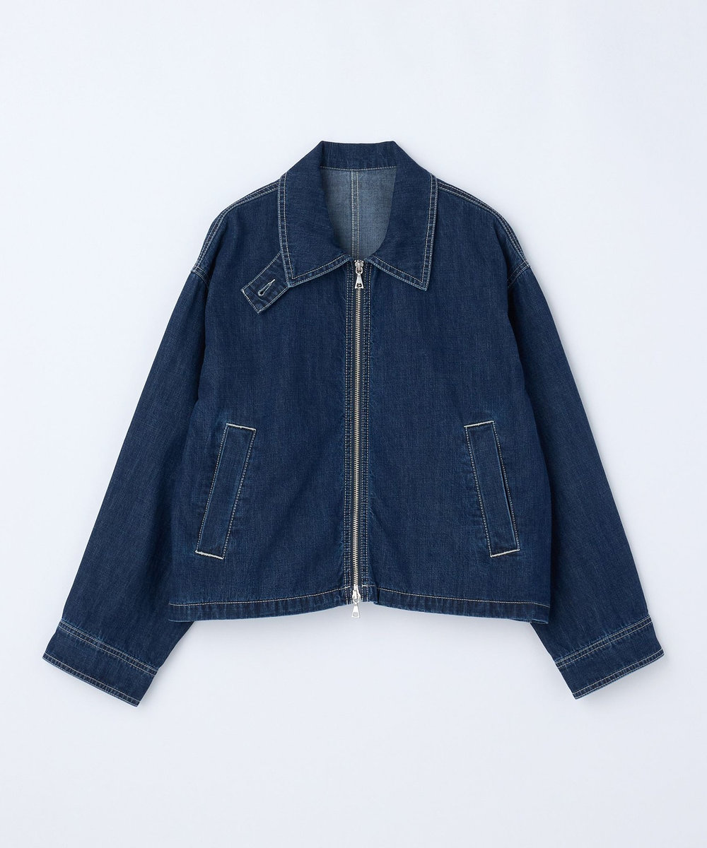feerique feerique カラーデニムジップブルゾン インディゴブルー