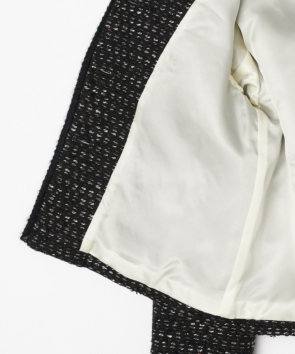 L'EQUIPE COUTURIER LINTONツイードノーカラージャケット ブラック