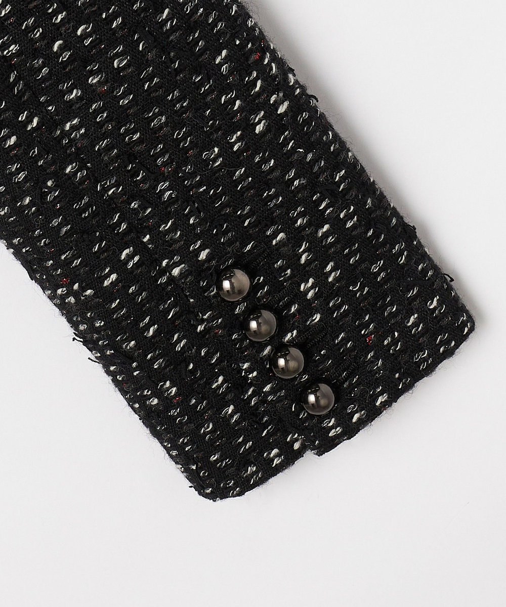 L'EQUIPE COUTURIER LINTONツイードノーカラージャケット ブラック