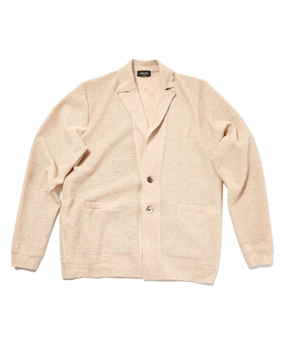 MEN'S BIGI ジャケットデザインニット ベージュ