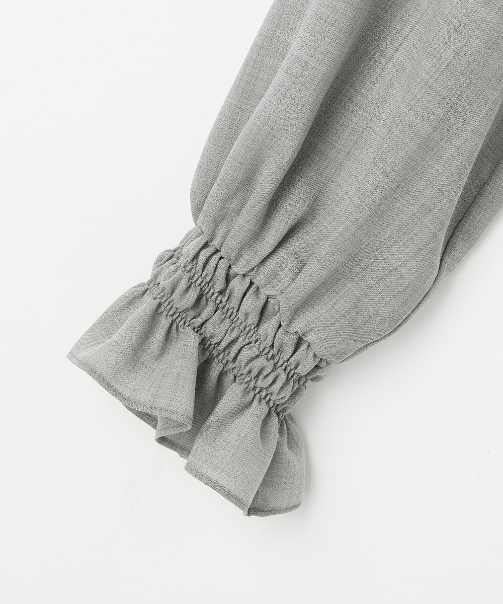DÉPAREILLÉ POLY WOOL VIYELLA FRILL BLOUSE / ポリウールヴィエラフリルブラウス グレー