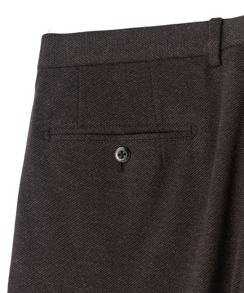 MEN'S BIGI ウール混ツイルジャージスラックス ブラウン