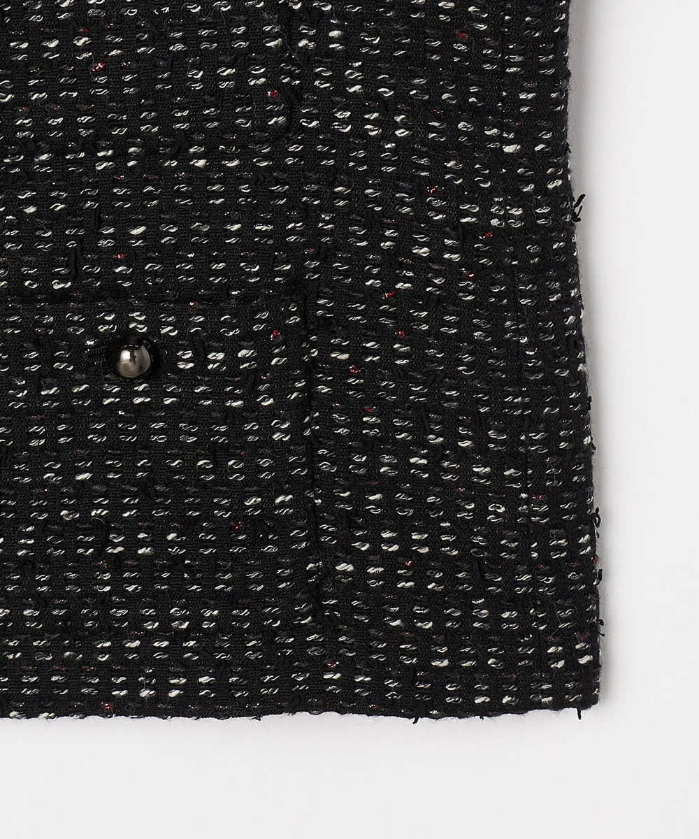 L'EQUIPE COUTURIER LINTONツイードノーカラージャケット ブラック