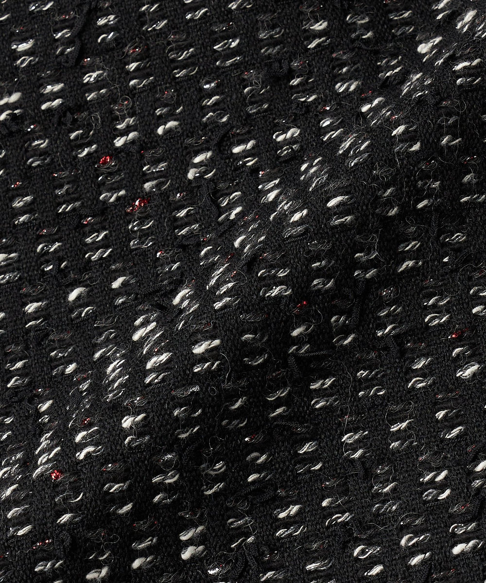 L'EQUIPE COUTURIER LINTONツイードノーカラージャケット ブラック