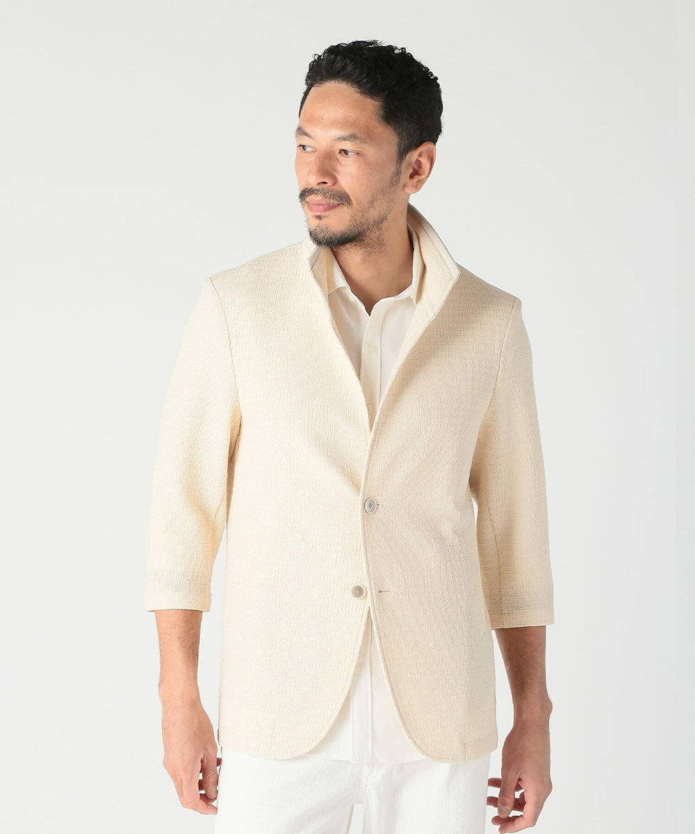 MEN'S BIGI トリコットジャージ素材カットジャケット ベージュ