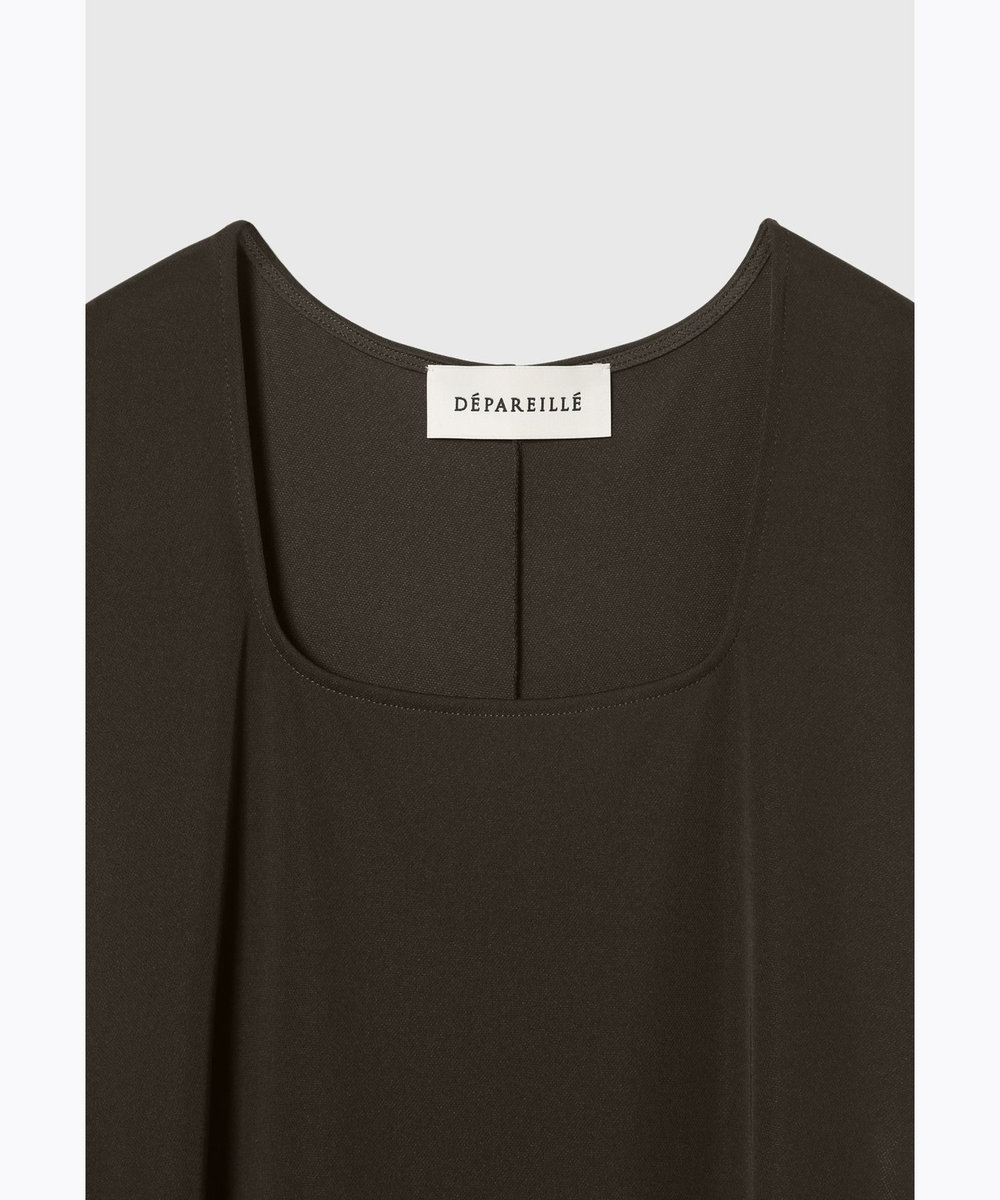 DÉPAREILLÉ TRIACETATE JERSEY DRESS / トリアセテートジャージードレス ブラウン