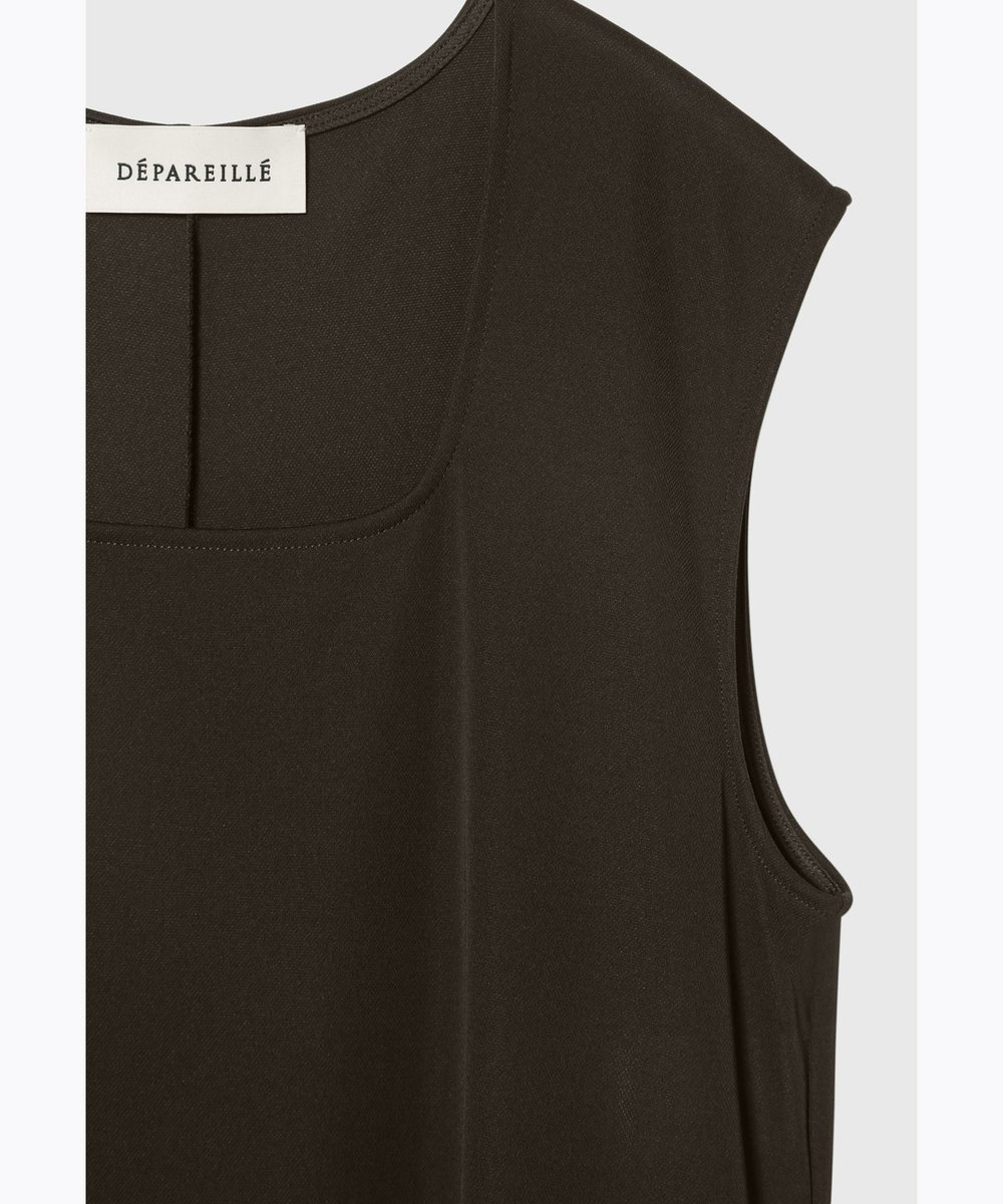 DÉPAREILLÉ TRIACETATE JERSEY DRESS / トリアセテートジャージードレス ブラウン