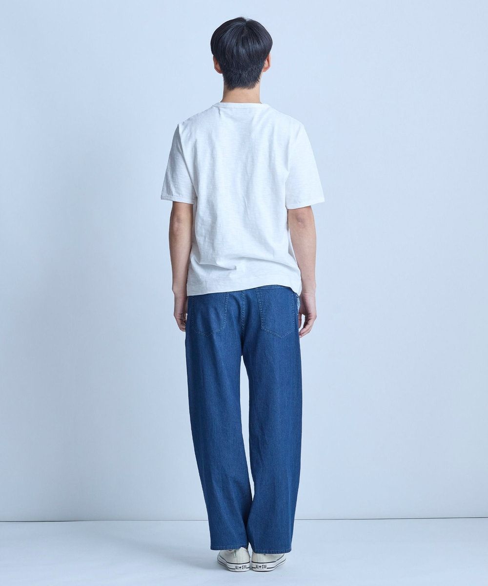 UNION STATION スラブ天竺袖刺繍Tシャツ ホワイト