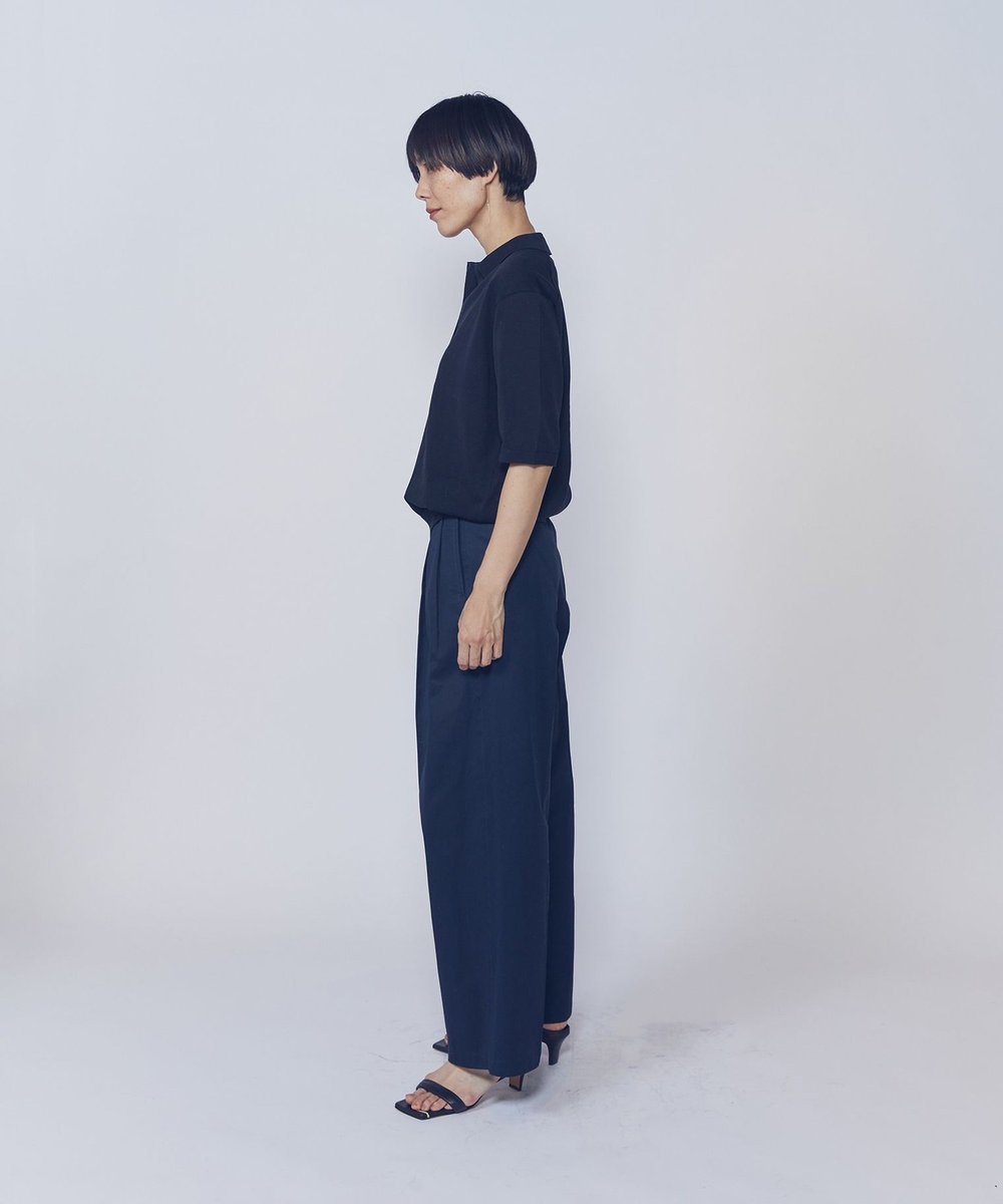 1er Arrondissement コットンタックトラウザー ネイビー