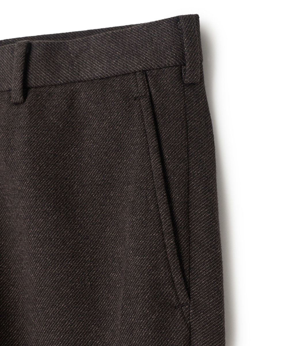 MEN'S BIGI ウール混ツイルジャージスラックス ブラウン