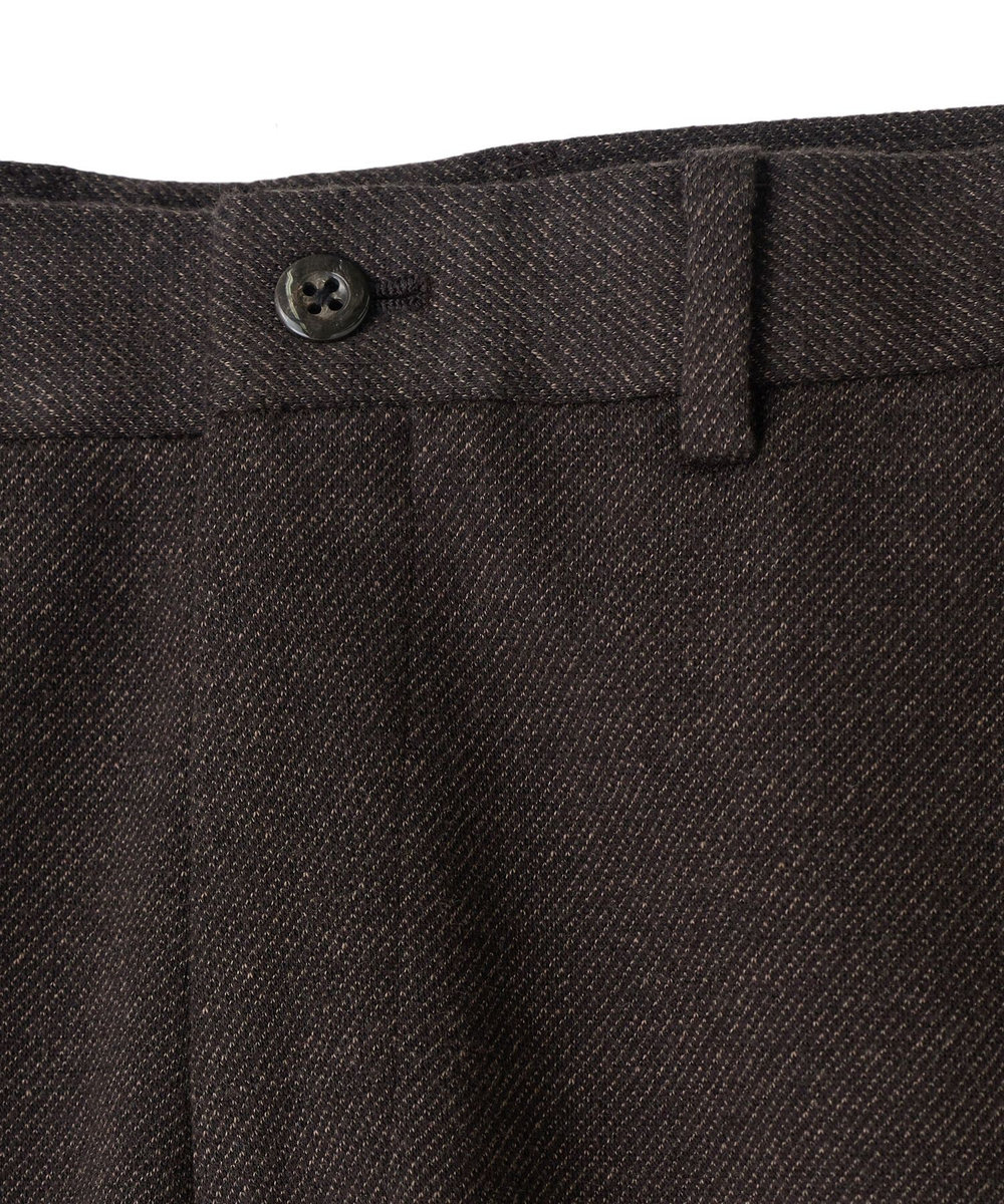MEN'S BIGI ウール混ツイルジャージスラックス ブラウン