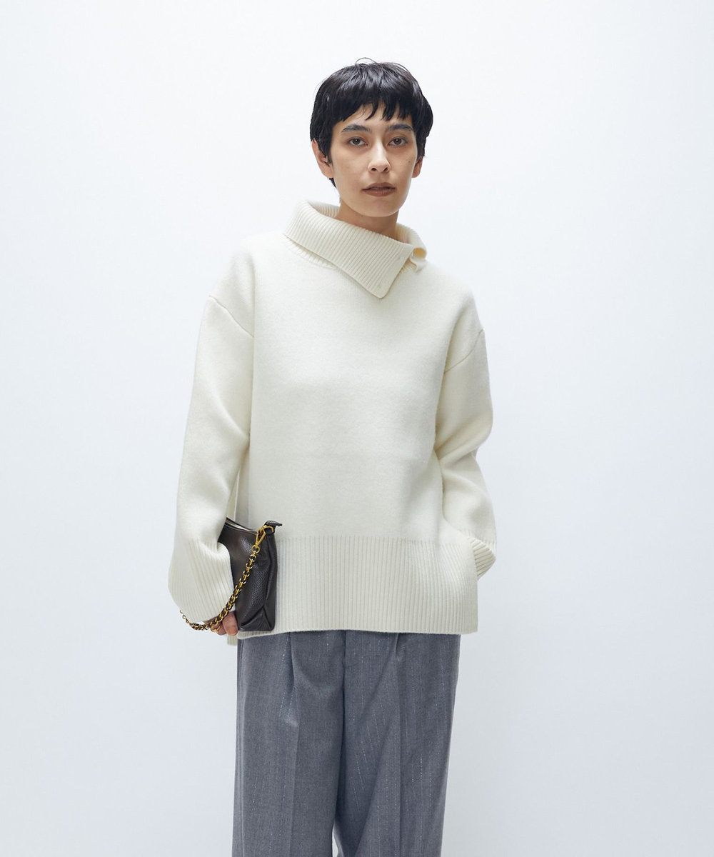 1er Arrondissement ウールカシミアダブルフェイスボトルネックニット オフホワイト