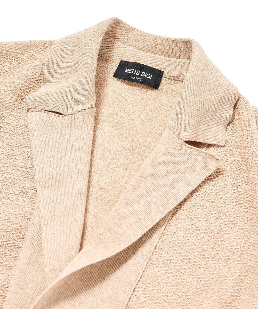 MEN'S BIGI ジャケットデザインニット ベージュ