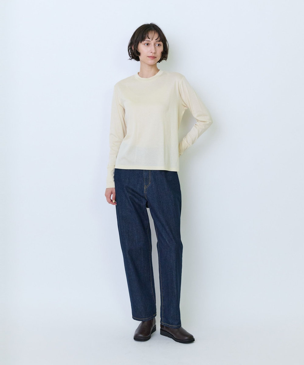 LOISIR フライス編みクルーネックプルオーバー キナリ