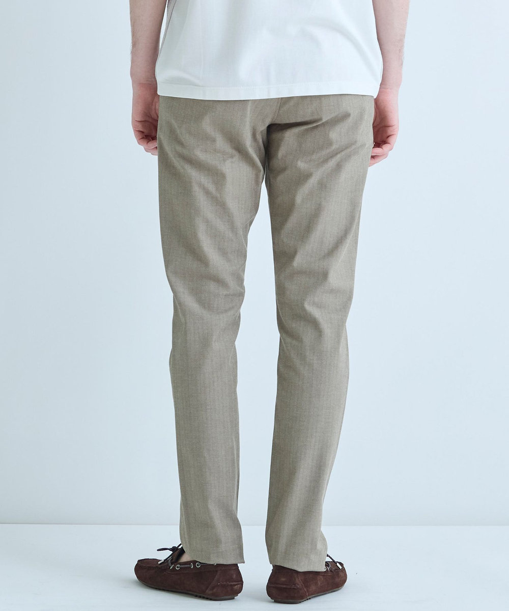 MEN'S BIGI シャドーヘリンボーンストレッチパンツ ベージュ