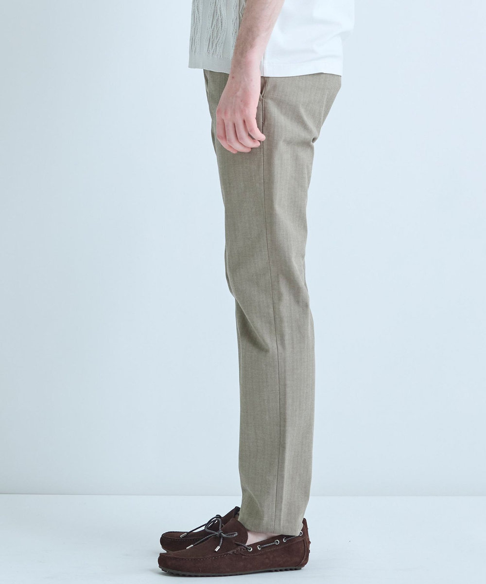 MEN'S BIGI シャドーヘリンボーンストレッチパンツ ベージュ